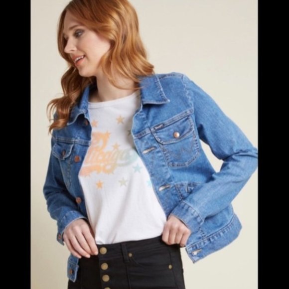 Modcloth Jackets & Blazers - Modcloth X Wrangler Denim Jacket M NWOT